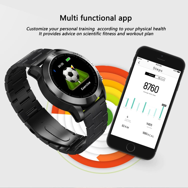DTNO.1 S10 1.3 inches TFT Color Screen Smart Bracelet IP68 Waterproof, Steel Watchband, Support Call Reminder /Heart Rate Monitoring /Sleep Monitoring /Multi-sport Mode
